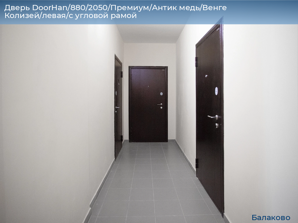 Дверь DoorHan/880/2050/Премиум/Антик медь/Венге Колизей/левая/с угловой рамой, balakovo.doorhan.ru