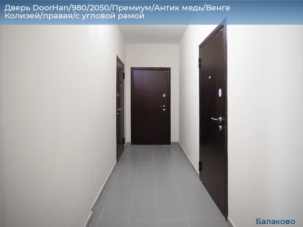 Дверь DoorHan/980/2050/Премиум/Антик медь/Венге Колизей/правая/с угловой рамой, balakovo.doorhan.ru