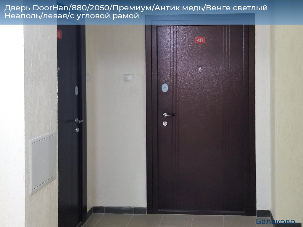 Дверь DoorHan/880/2050/Премиум/Антик медь/Венге светлый Неаполь/левая/с угловой рамой, balakovo.doorhan.ru