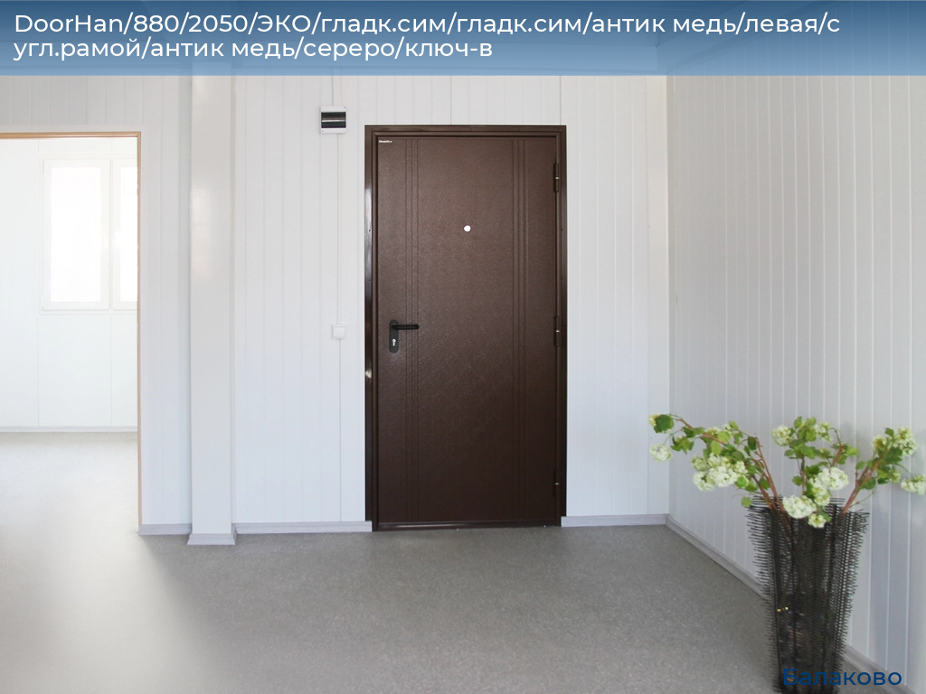 DoorHan/880/2050/ЭКО/гладк.сим/гладк.сим/антик медь/левая/с угл.рамой/антик медь/сереро/ключ-в, balakovo.doorhan.ru